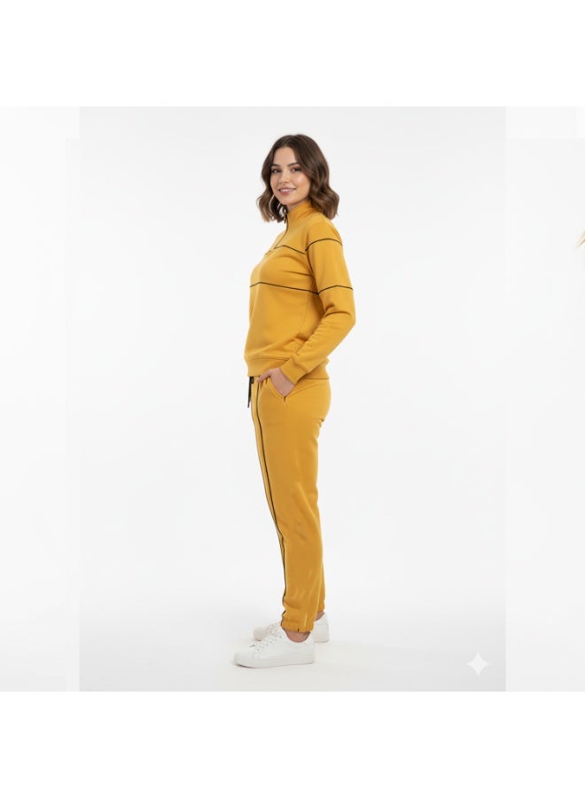 Caesar Women's tracksuit with velvet lining and linear designs - Image 3