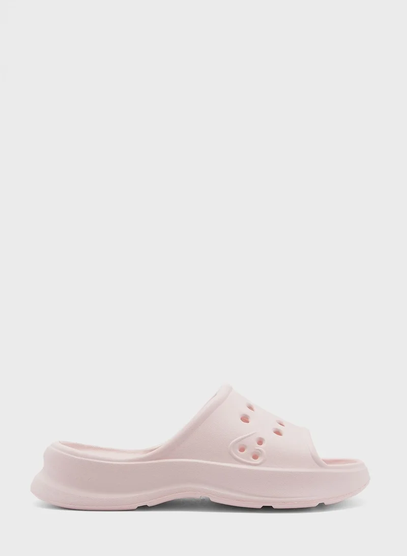 جينجر Chunky Slides With Front Strap Cut Out