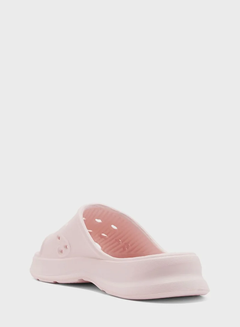 جينجر Chunky Slides With Front Strap Cut Out