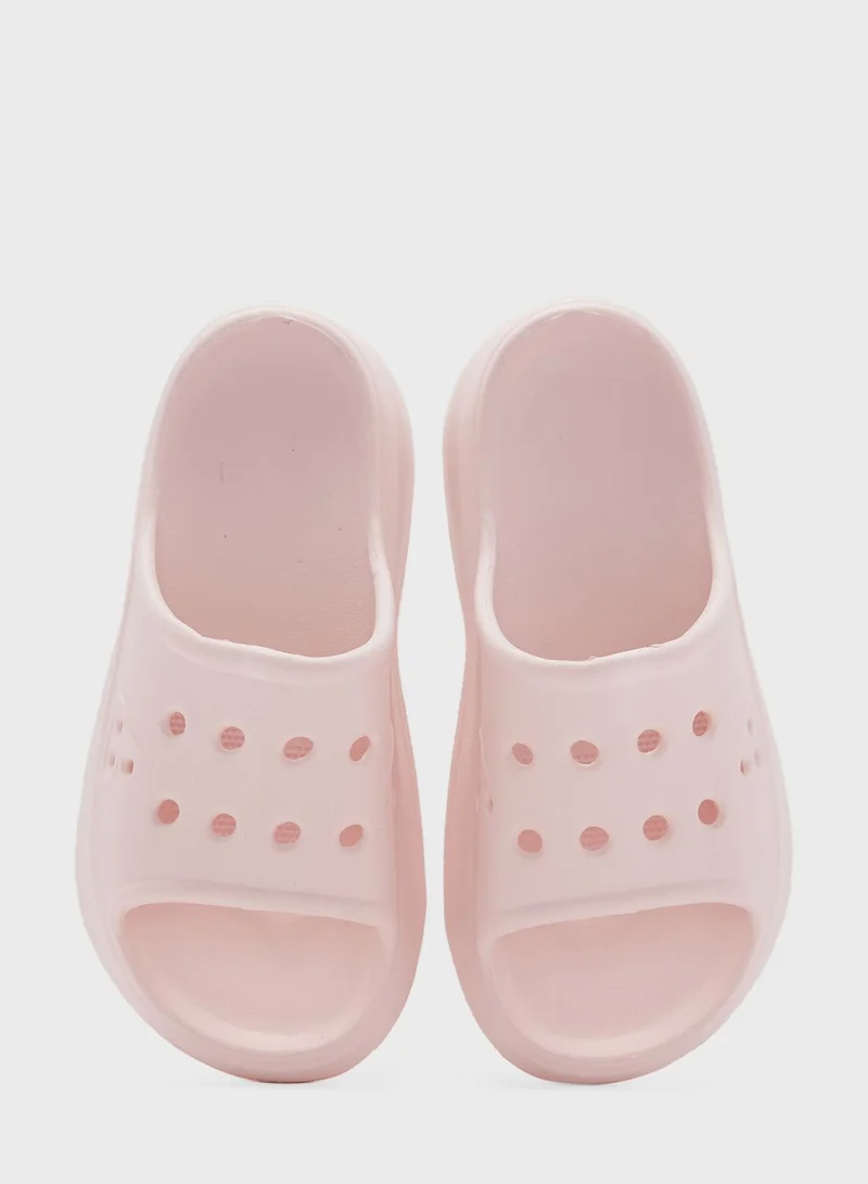 جينجر Chunky Slides With Front Strap Cut Out