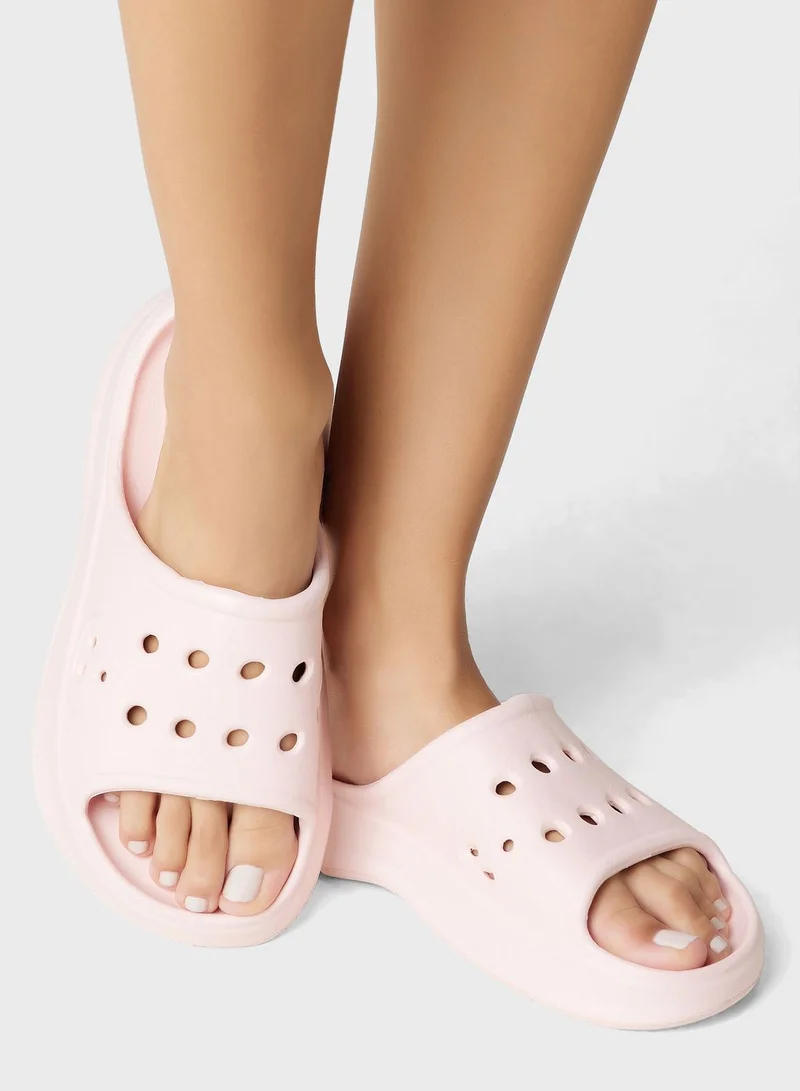 جينجر Chunky Slides With Front Strap Cut Out