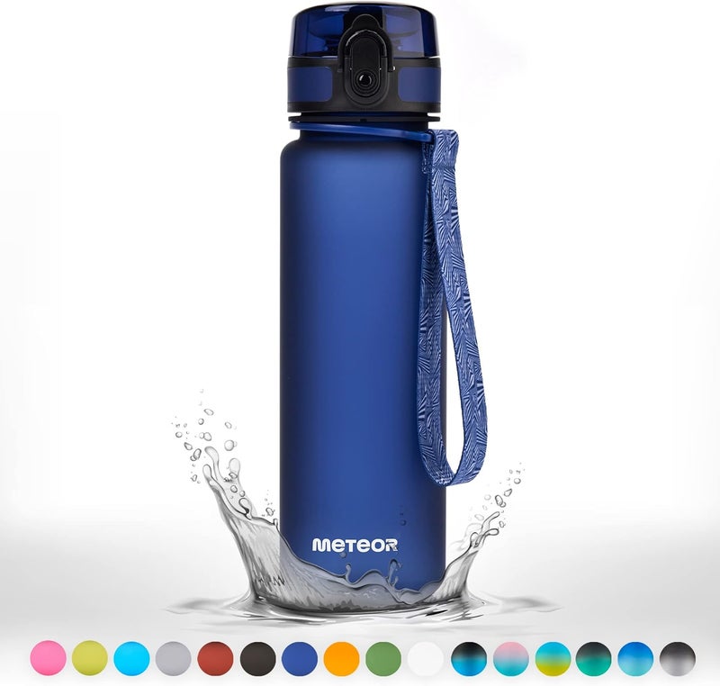 Meteor Children's Leak-proof Water Bottle School Nursery Sports Bottle Men's Fruit Insert Bottle Fruit Children's Bottle Camping Women's Water Bottle (500 ml, Navy Blue) - Image 4