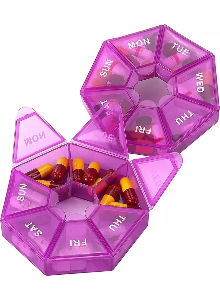 Weekly pill organizer with multiple compartments for organizing daily medications and supplements - Image 2