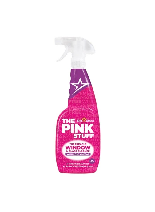 PINK STUFF The Pink Stuff Miracle Window & Glass Cleaner with Rose Vinegar Spray 750ml Streak-Free Glass Cleaner - Image 1