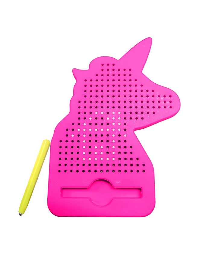 في جراسب لوحة رسم مغناطيسية VGRASSP Magpad (على شكل وحيد القرن) للأطفال | ٢٤٠ خرزة معدنية وقلم مغناطيسي | لوحة كتابة محمولة قابلة للمسح للأولاد والبنات - اللون حسب المخزون - Image 1