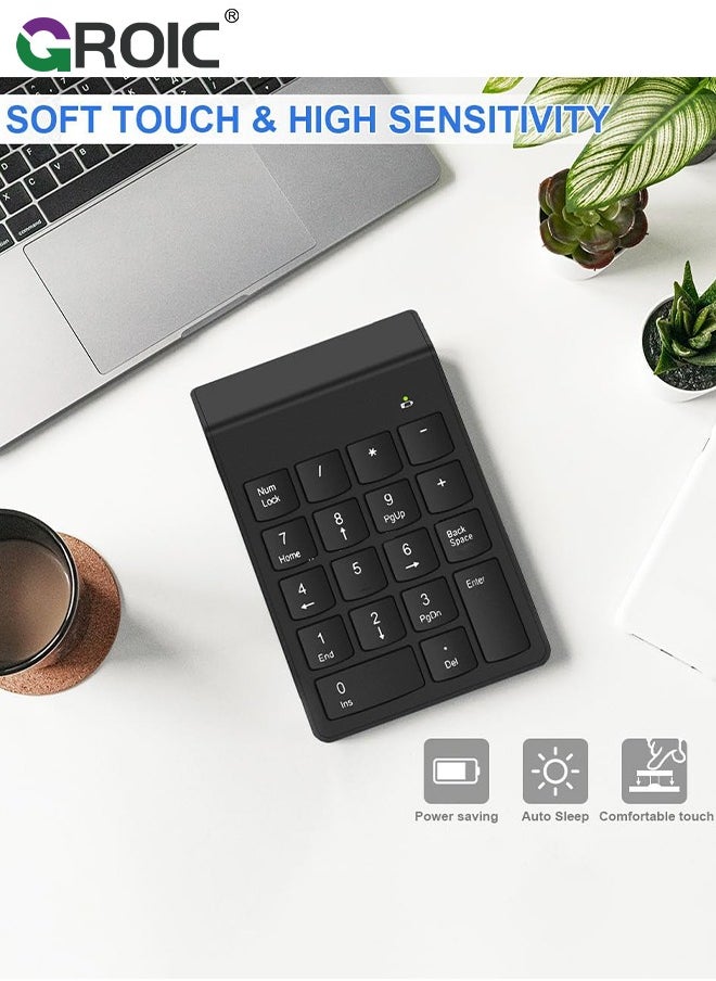 GROIC - Wireless Number Pad and Mouse Combo, 2.4G 18 Keys USB Wireless Numeric Keypad, Adjustable Mouse Speeds, Set for Laptop, Notebook, Desktop, PC Computer - Image 1