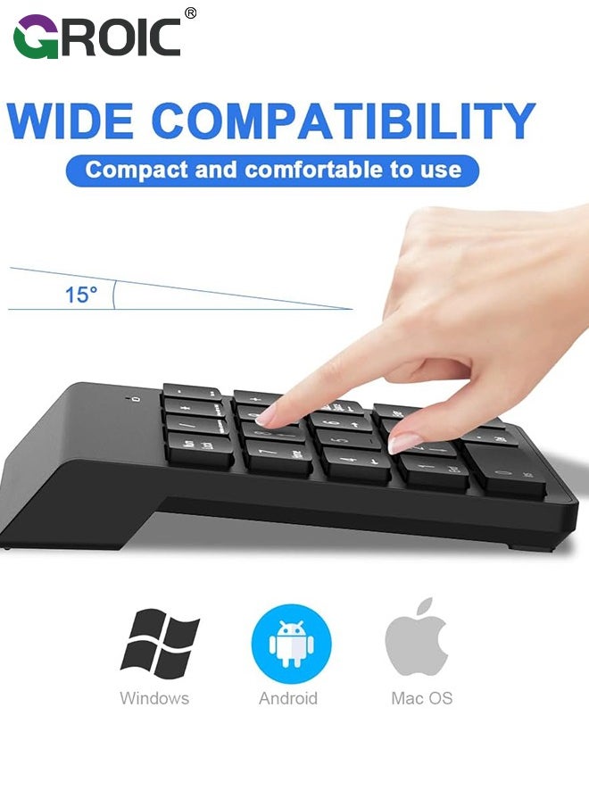GROIC - Wireless Number Pad and Mouse Combo, 2.4G 18 Keys USB Wireless Numeric Keypad, Adjustable Mouse Speeds, Set for Laptop, Notebook, Desktop, PC Computer - Image 1