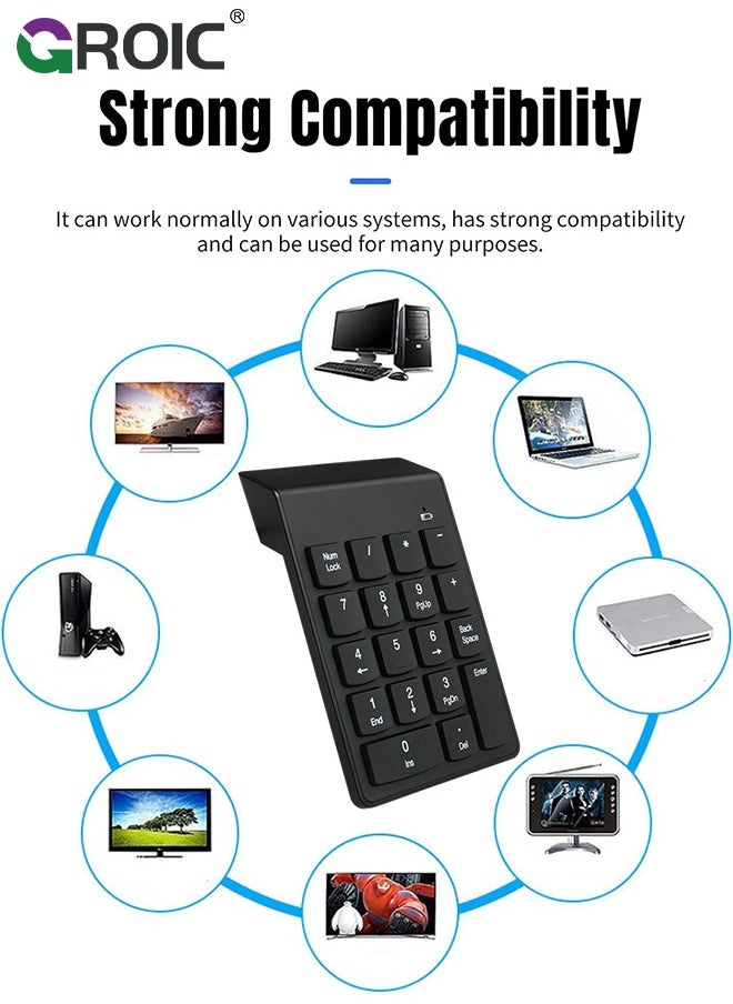 GROIC - Wireless Number Pad and Mouse Combo, 2.4G 18 Keys USB Wireless Numeric Keypad, Adjustable Mouse Speeds, Set for Laptop, Notebook, Desktop, PC Computer - Image 1