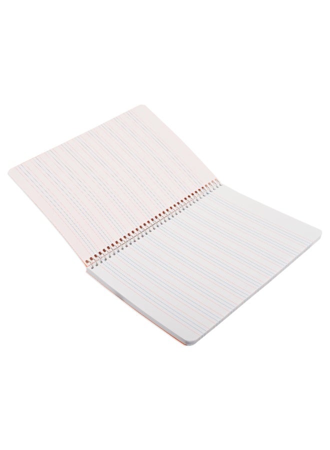 FIS Notebook Spiral Binding, PP Materials, Size A5(148x210mm), 4 Single Line Ruling, 80 Sheets, 160 Pages, 2 Round Edges, Packet of 10 Pieces, Neon Orange Color-FSNBA5PP4LOR - Image 3