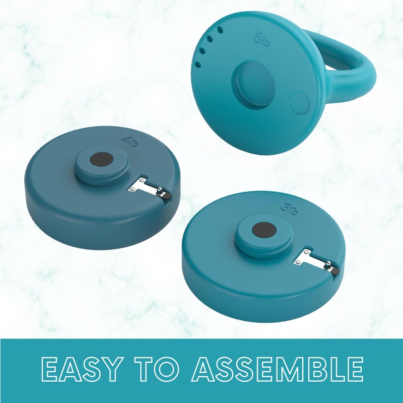 Polyfit Adjustable Kettlebell | 5 lb - 12 lb | Kettlebell Weights Set for Home Gym (TEAL) - Image 4