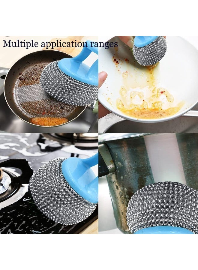 Bisbell Steel Scrubber with Handle, Kitchen Cleaning Sponge Set, 2-Pack, Black and White,BB2973 - Image 5