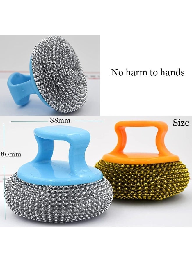 Bisbell Steel Scrubber with Handle, Kitchen Cleaning Sponge Set, 2-Pack, Black and White,BB2973 - Image 2