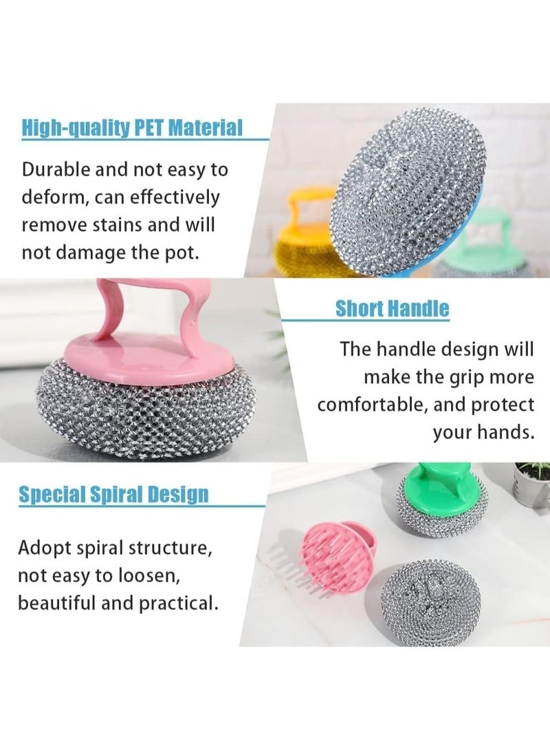 Bisbell Steel Scrubber with Handle, Kitchen Cleaning Sponge Set, 2-Pack, Black and White,BB2973 - Image 4