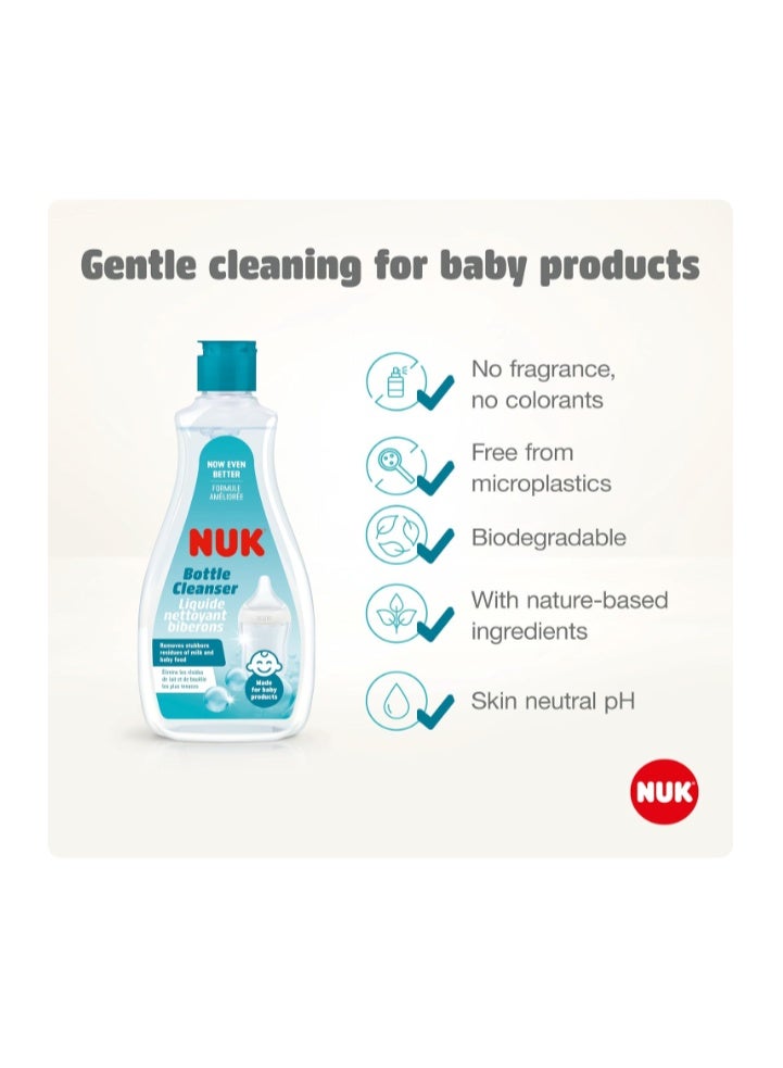 NUK Baby Bottle Cleanser | Ideal for Cleaning Baby Bottles, Teats & Accessories | Fragrance Free | pH Neutral | 100% Recycled Bottle Pack | 2 x 500 ML - Image 3
