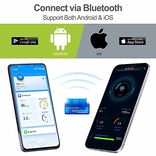 Panlong OBD2 Scanner Bluetooth for iPhone iOS Android OBDII Car Diagnostic Scan Tool Engine Fault Code Reader - Image 2