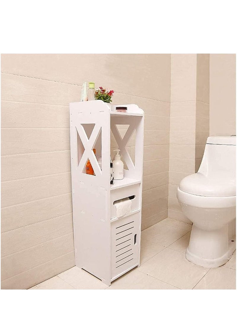 LINGWEI Bathroom Cabinets Storage Organizer Small Bathroom Storage Corner Floor Cabinet Thin Toilet Vanity Shelf Kitchen Storage Rack  - Image 1