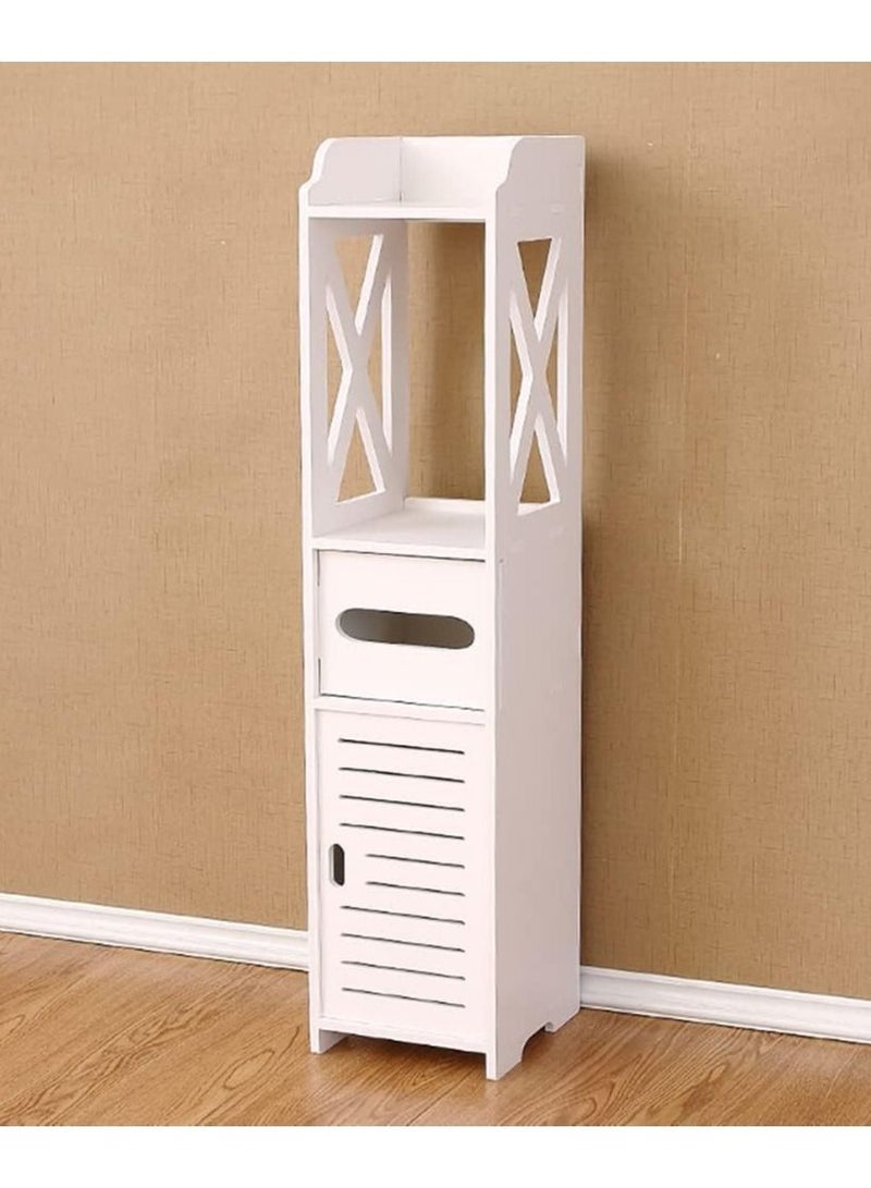 LINGWEI Bathroom Cabinets Storage Organizer Small Bathroom Storage Corner Floor Cabinet Thin Toilet Vanity Shelf Kitchen Storage Rack  - Image 3
