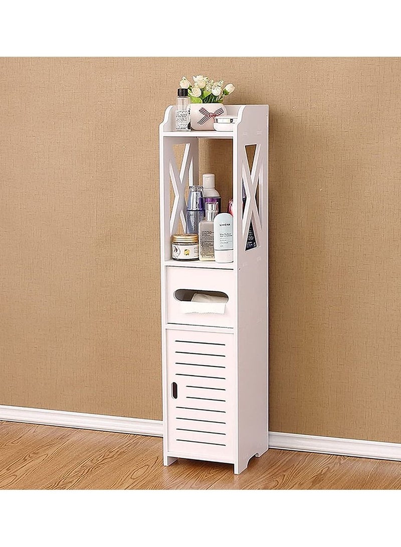 LINGWEI Bathroom Cabinets Storage Organizer Small Bathroom Storage Corner Floor Cabinet Thin Toilet Vanity Shelf Kitchen Storage Rack  - Image 4