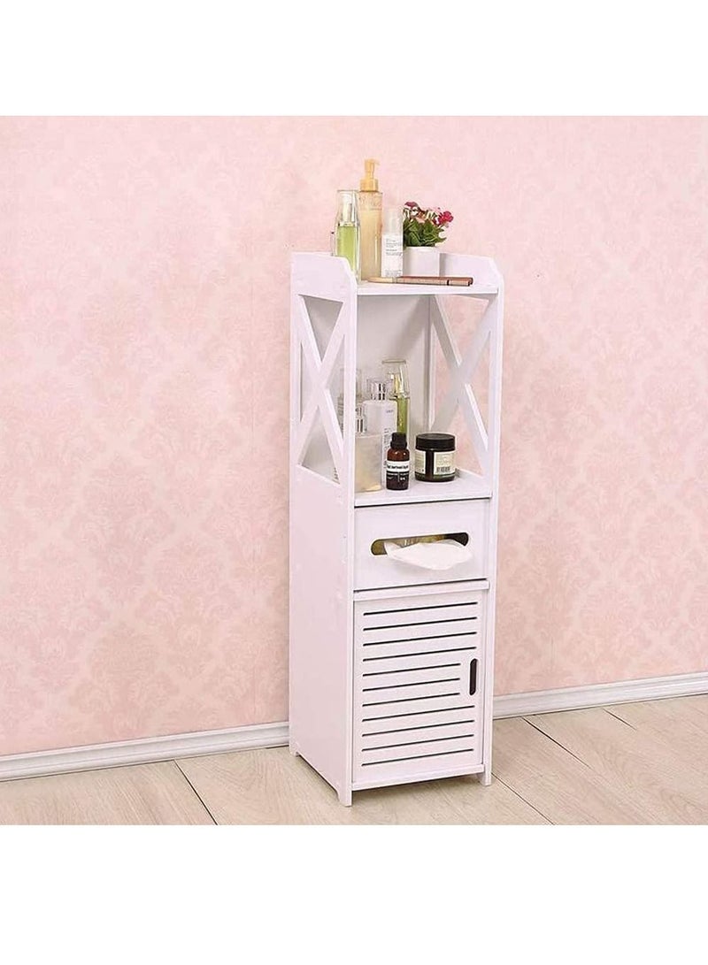 LINGWEI Bathroom Cabinets Storage Organizer Small Bathroom Storage Corner Floor Cabinet Thin Toilet Vanity Shelf Kitchen Storage Rack  - Image 2