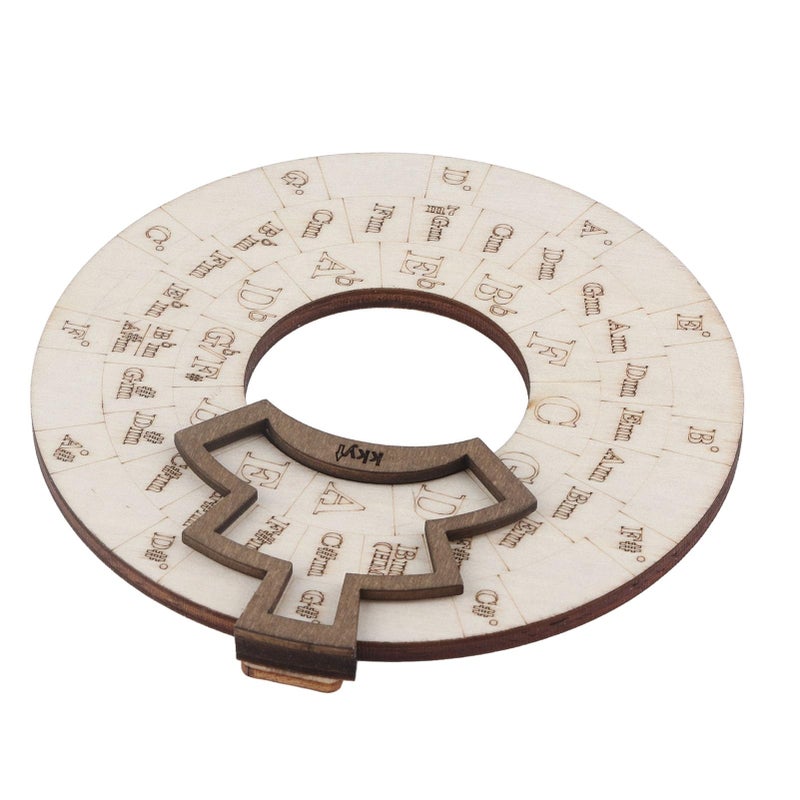 Wooden Rotating Circle Of Fifths Wheel Chord Tool For Musicians Songwriters - Image 2