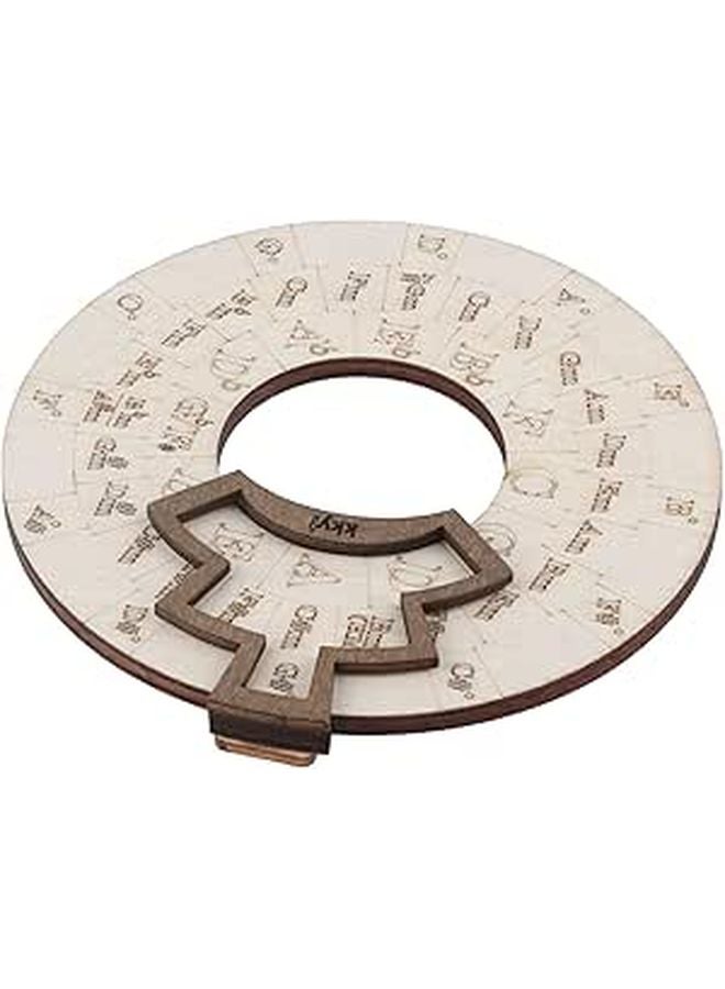 Wooden Rotating Circle Of Fifths Wheel Chord Tool For Musicians Songwriters - Image 1