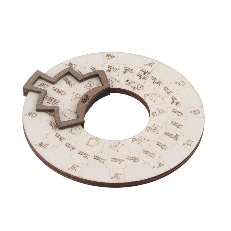 Wooden Rotating Circle Of Fifths Wheel Chord Tool For Musicians Songwriters - Image 5