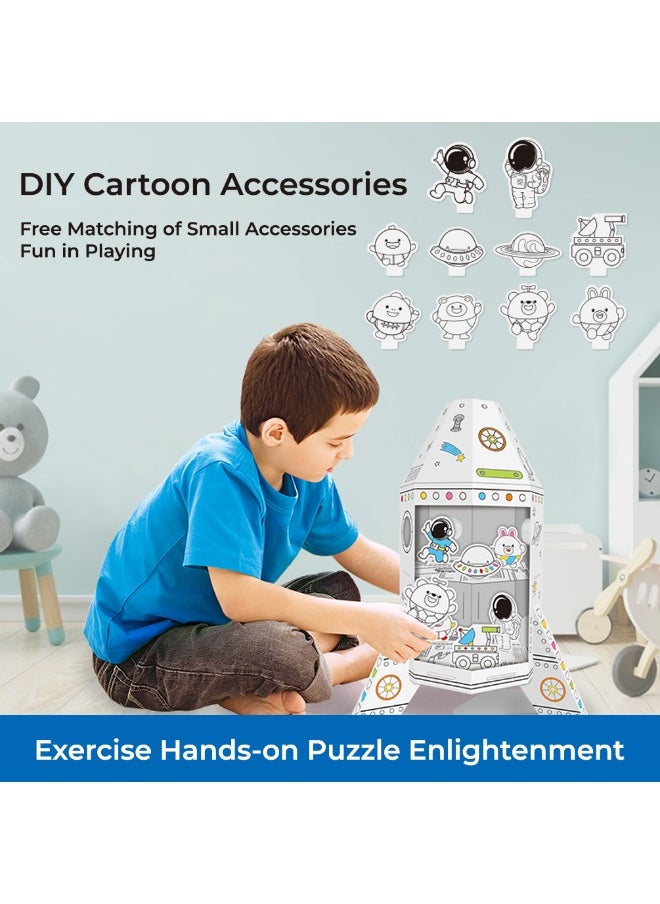 Eazy Kids Eazy Kids DIY Creative Spacecraft – With 3 Color Pens | Ages 3+  - Image 4