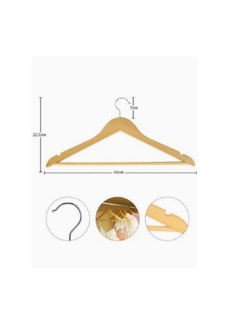 Yatai 20-Piece Non Slip Cloth Hangers Set Beige 22.5 x 45cm - Image 2