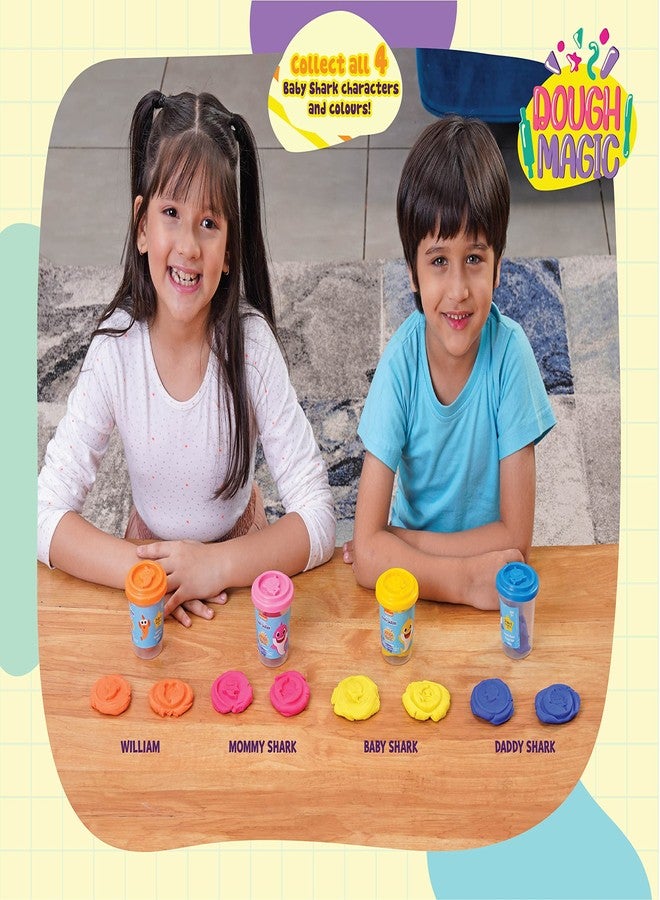 Dough Magic Baby Shark with 2 in 1 Moulding Lid Pack of 6 Tubs 50gm Each|Soft Water Based Dough|Fun with Dough|Non-Toxic|for Kids 3 Years+|Art & Craft Activity|Birthday & Return Gifts|Made in India - Image 3