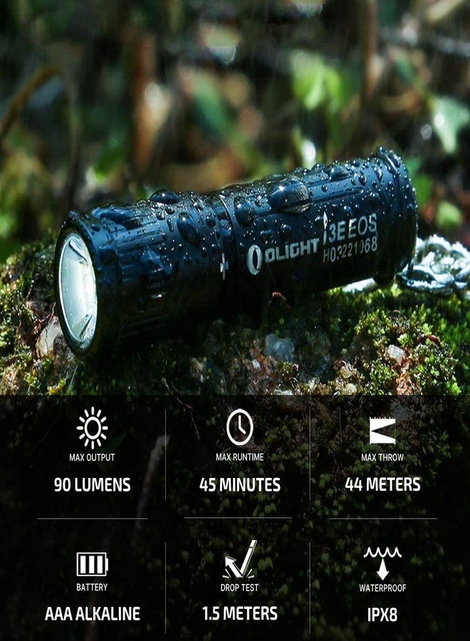 OLIGHT i3E EOS PMMA TIR Lens AAA EDC Flashlight 90 Lumens Compact Keychain Flash Light for Night, Camping (Black) - Image 2