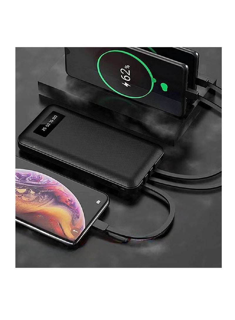 أيرلدوم Earldom PB-41 باور بانك سعة 10000 مللي أمبير في الساعة مزود بـ 3 كابلات شحن مدمجة وشاشة LCD باللون الأسود - Image 2