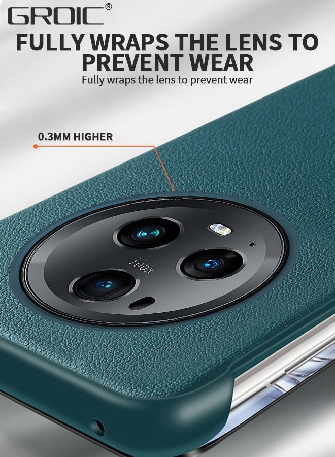GROIC حافظة هاتف Honor Magic5 Pro، حافظة جلدية مع نافذة، غطاء قلاب مغناطيسي، غطاء هاتف بحامل نصف نافذة مقاس 6.81 بوصة أخضر - Image 5
