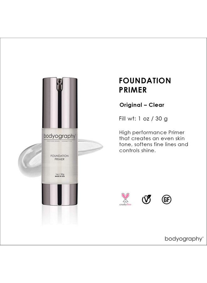 BODYOGRAPHY - Foundation Primer (Clear): Flawless Anti-Aging Salon Makeup Primer w/Vitamin E, A, Jojoba, Grapeseed Oil | Control Shine | Gluten-Free, Cruelty-Free, 1 oz. - Image 2