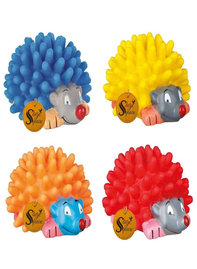 Sage Square Playful Procupine Squeaky Toy for Playtime of Cute Friend of Natural Rubber for Dog, Puppy, Kitten, Cat (Orange) - Image 5