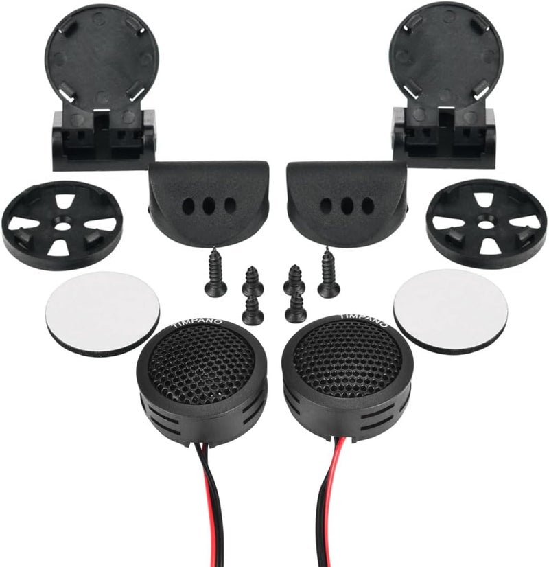 Timpano TPT-ST1 Dome Tweeter, 1 Inch Tweeter Set for Car Audio, Angle or Surface Mount Tweeters, 4 Ohm Soft Dome 180 Watts for Pro Car Audio (Pair) - Image 3