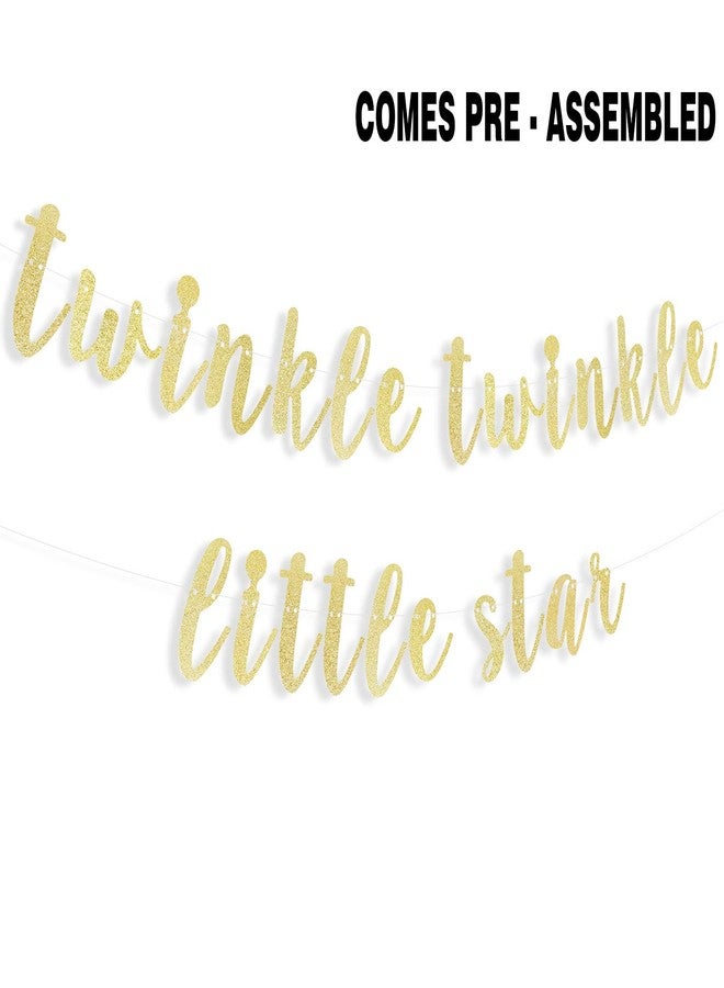 LINGTEER Twinkle Twinkle Little Star Gold Glitter Bunting Banner Perfect for Baby Shower First Birthday Party Decorations. - Image 3