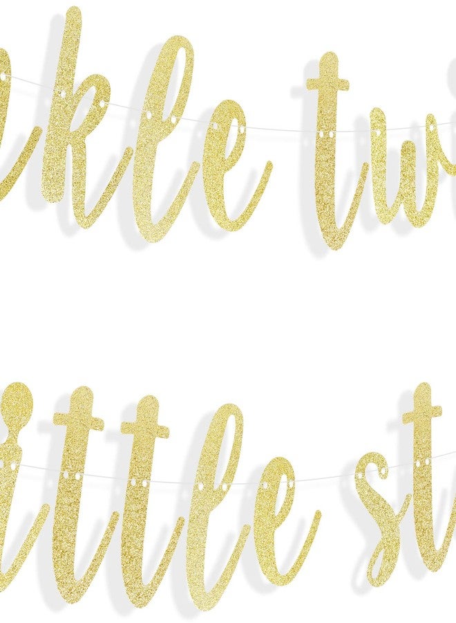 LINGTEER Twinkle Twinkle Little Star Gold Glitter Bunting Banner Perfect for Baby Shower First Birthday Party Decorations. - Image 4