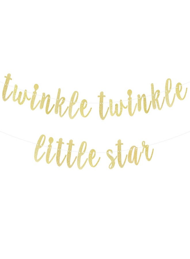 LINGTEER Twinkle Twinkle Little Star Gold Glitter Bunting Banner Perfect for Baby Shower First Birthday Party Decorations. - Image 1