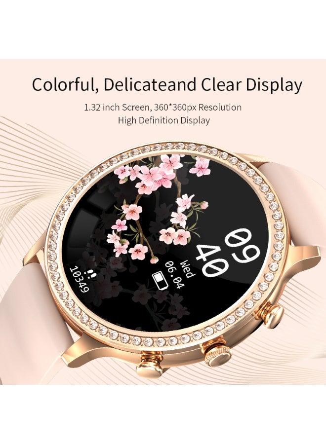 LIGE Newest Fashion Smart Watch for Ladies Bluetooth Call Smart Bracelet Waterproof Smartwatch Women Mesh Rose Gold & Silicone Pink Strap - Image 5