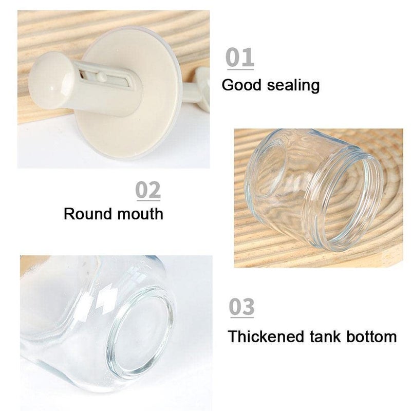 ZURATO Seasoning Spoon Jar, Airtight Lid Jar Storage Container Seasoning Bottle, spice jar with spoon borosilicate Glass, spice jar with spoon borosilicate Glass 300ml (2) - Image 5