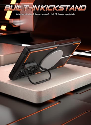POETIC حافظة شعرية نيون متوافقة مع Galaxy S24 Ultra 6.8 بوصة، [حامل كاميرا مدمج] [متوافقة مع MagSafe]، غلاف واقي رقيق مزدوج الطبقات مقاوم للصدمات، أسود - Image 5