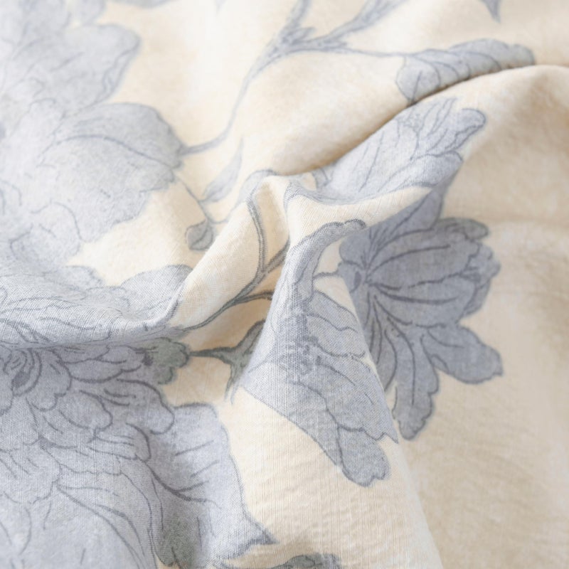Oli Anderson 5 Piece Floral Comforter Set, Vintage Botanical Print Bedding Set, Farmhouse Lightweight Cottagecore Bed in a Bag with 1 Ruffle Flowers Comforter, 2 Pillowcases, 2 Pillows (Blue, King) - Image 4