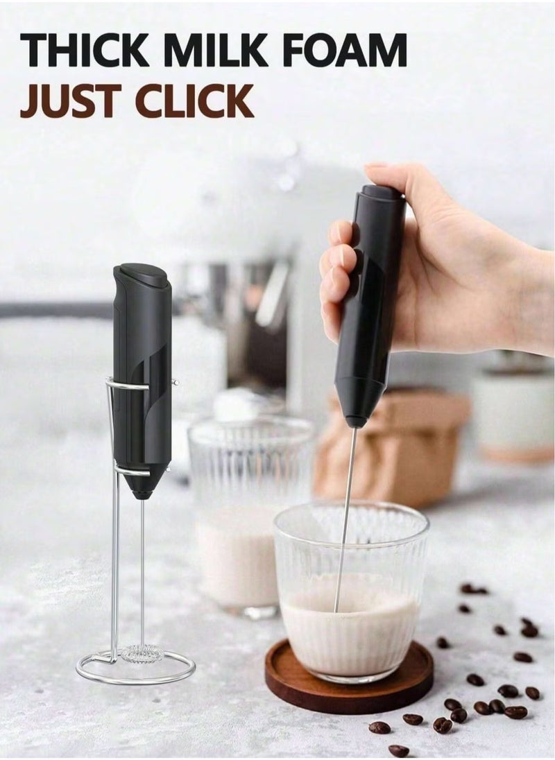 إلترازون Milk Frother Handheld with Stand – Electric Portable Foam Maker & Drink Mixer for Coffee, Latte, Cappuccino, Matcha, Hot Chocolate & Frappe | Stainless Steel Whisk, Battery Operated, Easy to Clean & Store - Image 2