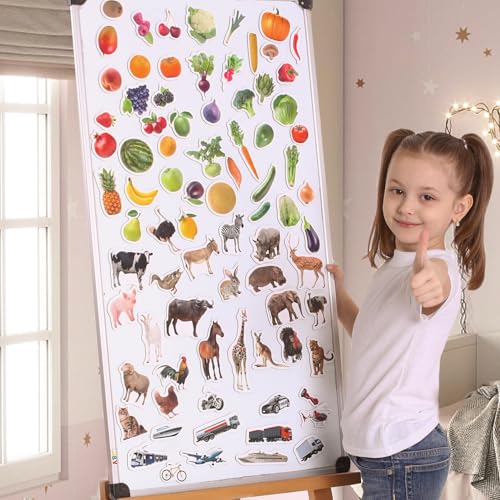 magdum 110 Fridge Magnet for Toddlers in Gift Tin Box Kids Magnets for Fridge - Realistic Magnetic Animals for Refrigerator - Safe Educational Materials for Baby: Zoo, Farm, Fruits, Vegetables, Transport - Image 5