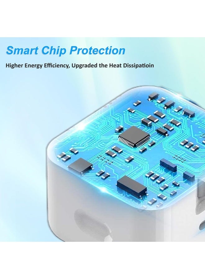 آیمی محول شحن سريع IMEE PLUS USB-C 20 واط مع كابل Type-C إلى Lightning وشاحن IC ذكي PD 3.0 وحماية من الجهد الزائد والتيار الزائد والحرارة الزائدة وشاحن حائط صغير الحجم بمقبس المملكة المتحدة - IM-TA120CL، أبيض - Image 3