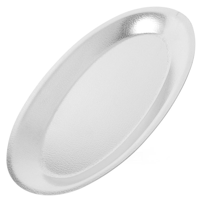 Oval Stainless Steel Serving Tray 27 5cm Silver Metal Platter For Steak Picnic Outdoor - Image 2