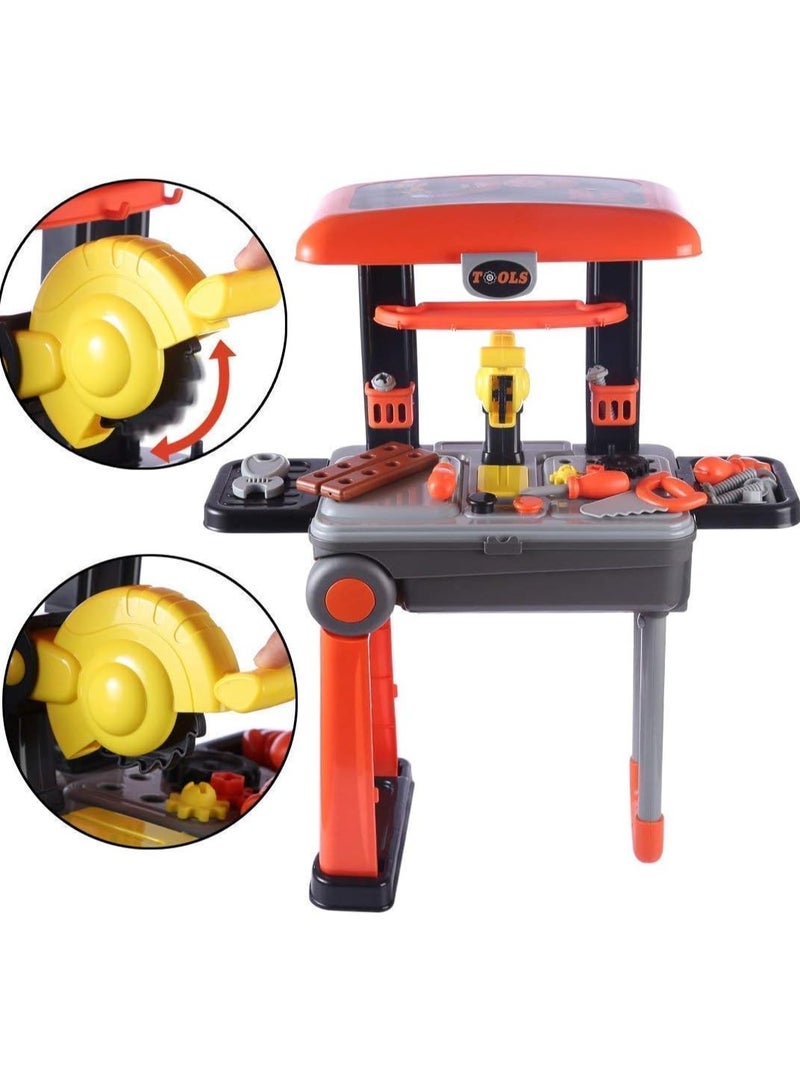 Little Exceptional Quality Deluxe 2-In-1  Trolley Playset For Kids, Orange/Grey/Black 15.40x9.60x5.30inch - Image 2