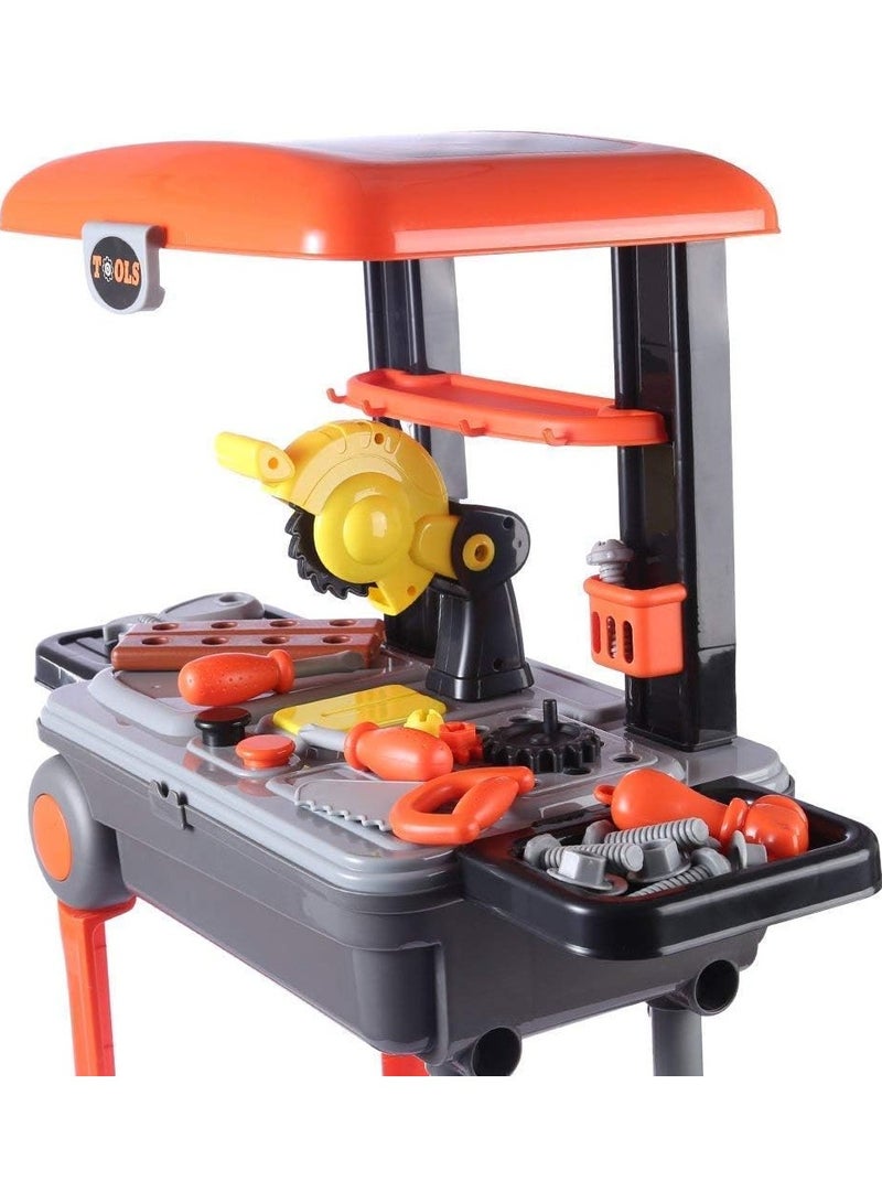 Little Exceptional Quality Deluxe 2-In-1  Trolley Playset For Kids, Orange/Grey/Black 15.40x9.60x5.30inch - Image 3