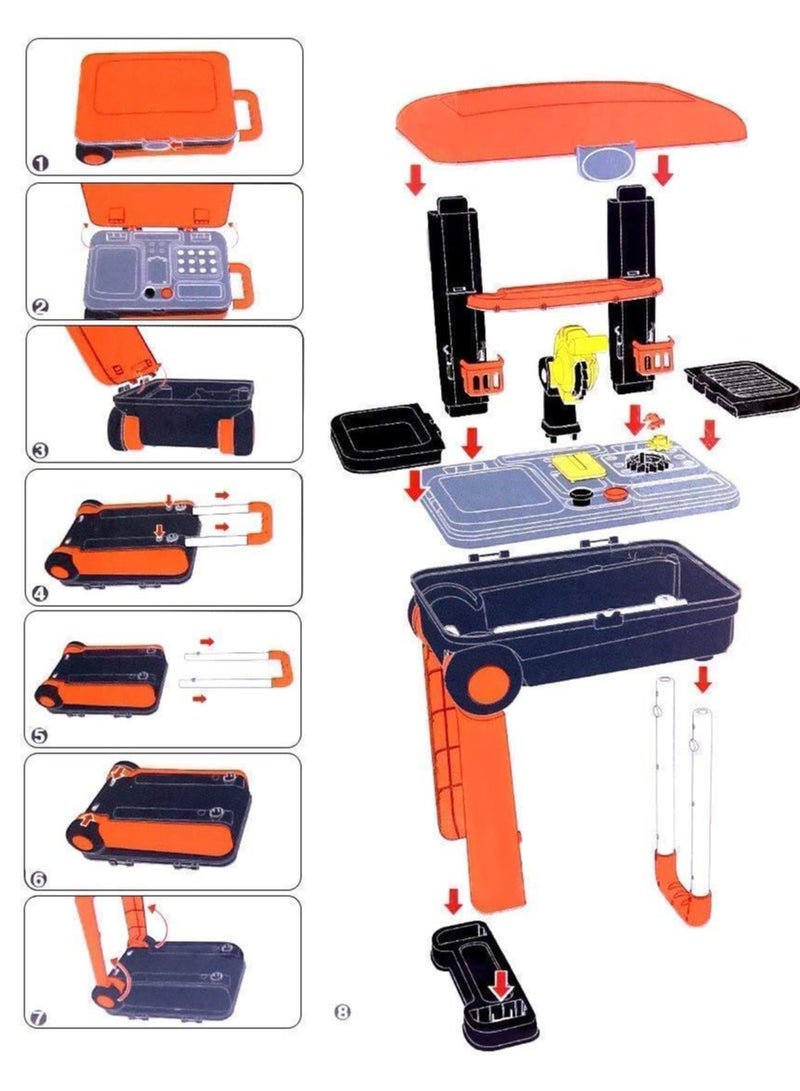 Little Exceptional Quality Deluxe 2-In-1  Trolley Playset For Kids, Orange/Grey/Black 15.40x9.60x5.30inch - Image 4