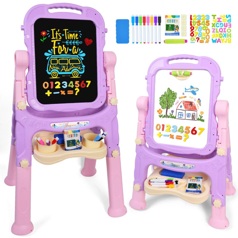 Joyooss Art Easel for Kids Toddler Easel Stand for Painting AdjustableMagnetic Double Sided Drawing Dry Erase Board Children Art Accessories for Kid Ages 48 Boys and Girls Gift Learning Toy - Image 2